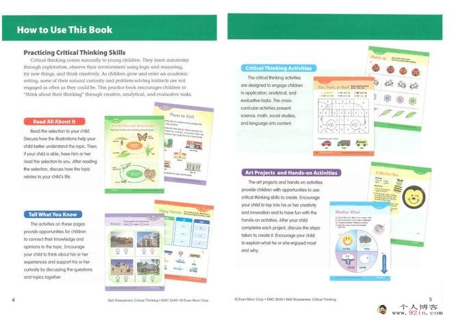 《Evan-Moor critical thinking》prek-L6共8个等级PDF下载 批判性思维 百度云网盘